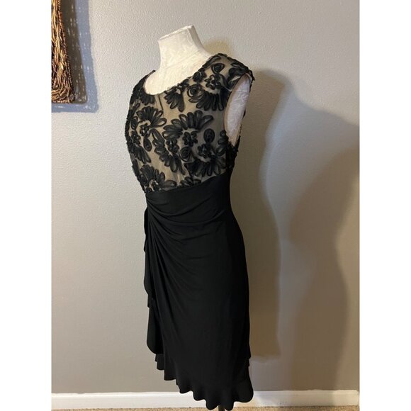 Connected Dress 16 Black Embroidered Ruffle Washable Cruise Wedding Party - Picture 5 of 13